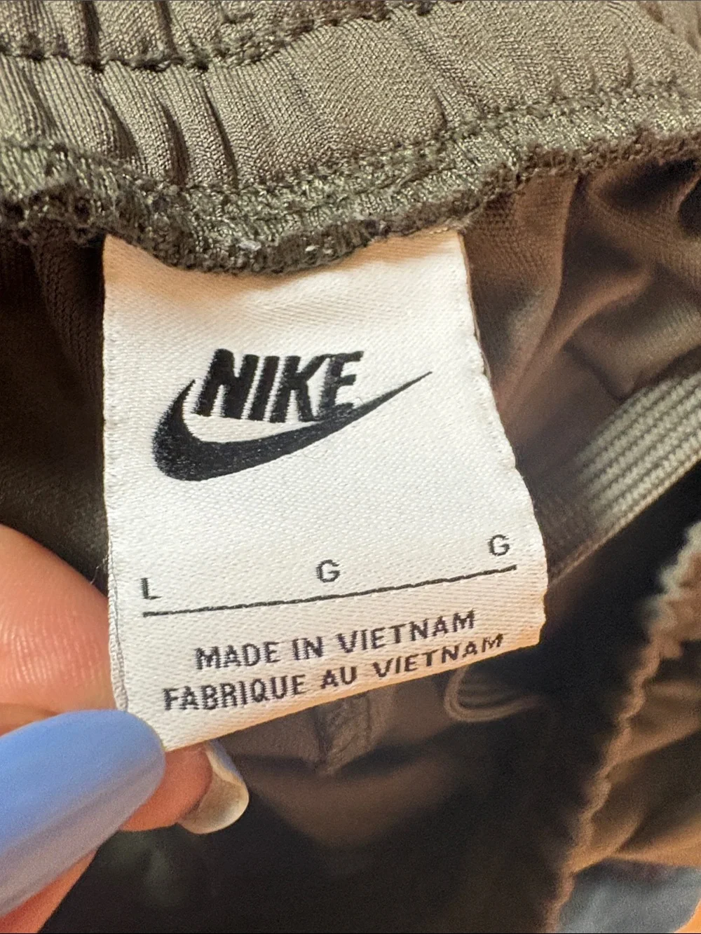 Nike Boys green Joggers with Olive and White Side Stripes